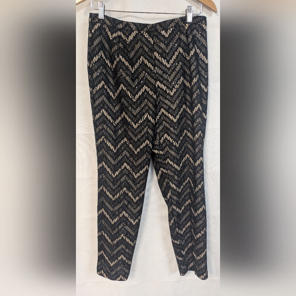 Boston Proper Black & Cream Lace Pants